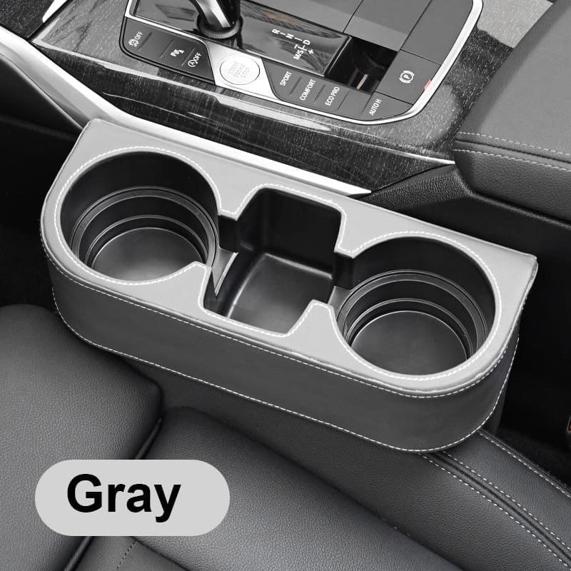 🤯🤯 🔥Car Cup Holder with Phone Holder & Double Side Holders, finished with high-quality leather cover. Adds extra car seat storage for your phone, wallet, cards, coins and small items.