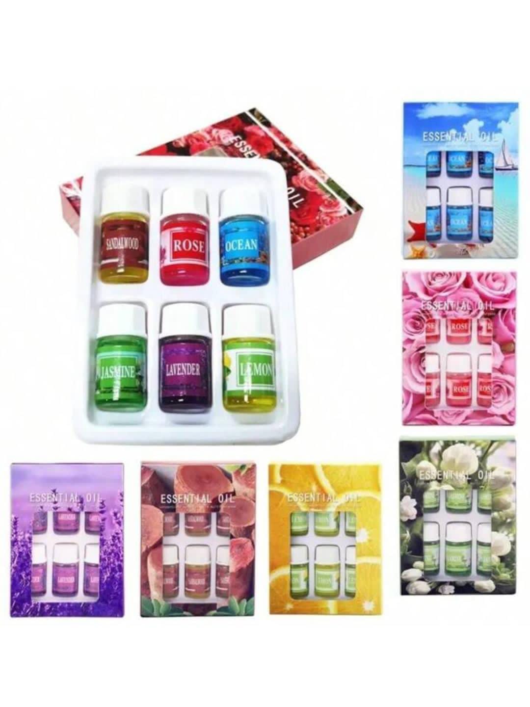 6pcs/Set Essential Oil Set Water Soluble Humidifier for Air Purifier Incense Aroma Lamp Relieve Stress Essential Oil.100% Pure Essential Oils】:  essential oils are 100% pure, unadulterated, therapeuti