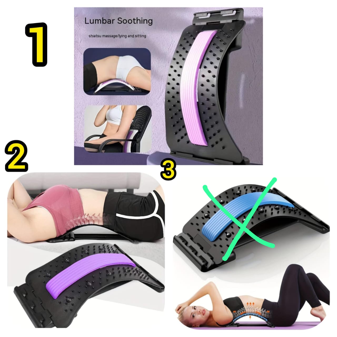 ✔️🎉😋GOOD DEALS **Back Stretcher For Low Back Pain Relief Back Massager Neck Stretcher Multi-Level Lumbar Support Stretcher Spinal, Lower And Upper Muscle Pain Relief