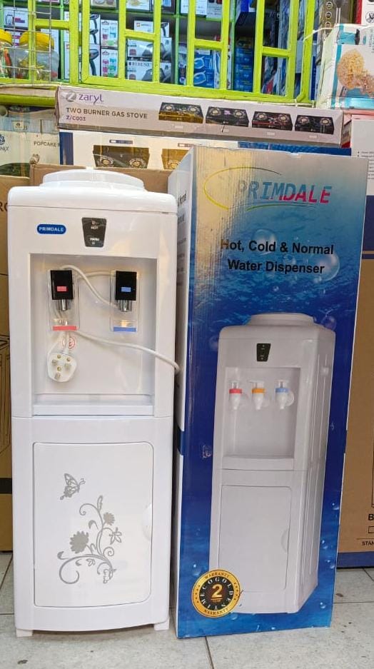 New Arrival 💫.Primdale Hot And Normal Water Dispenser.Features:
Hot & Normal water dispenser
Storage cabinet in bottom
Silicon pipes and Stainless steel tank for hygenic water
2 Faucets 
High Durabil