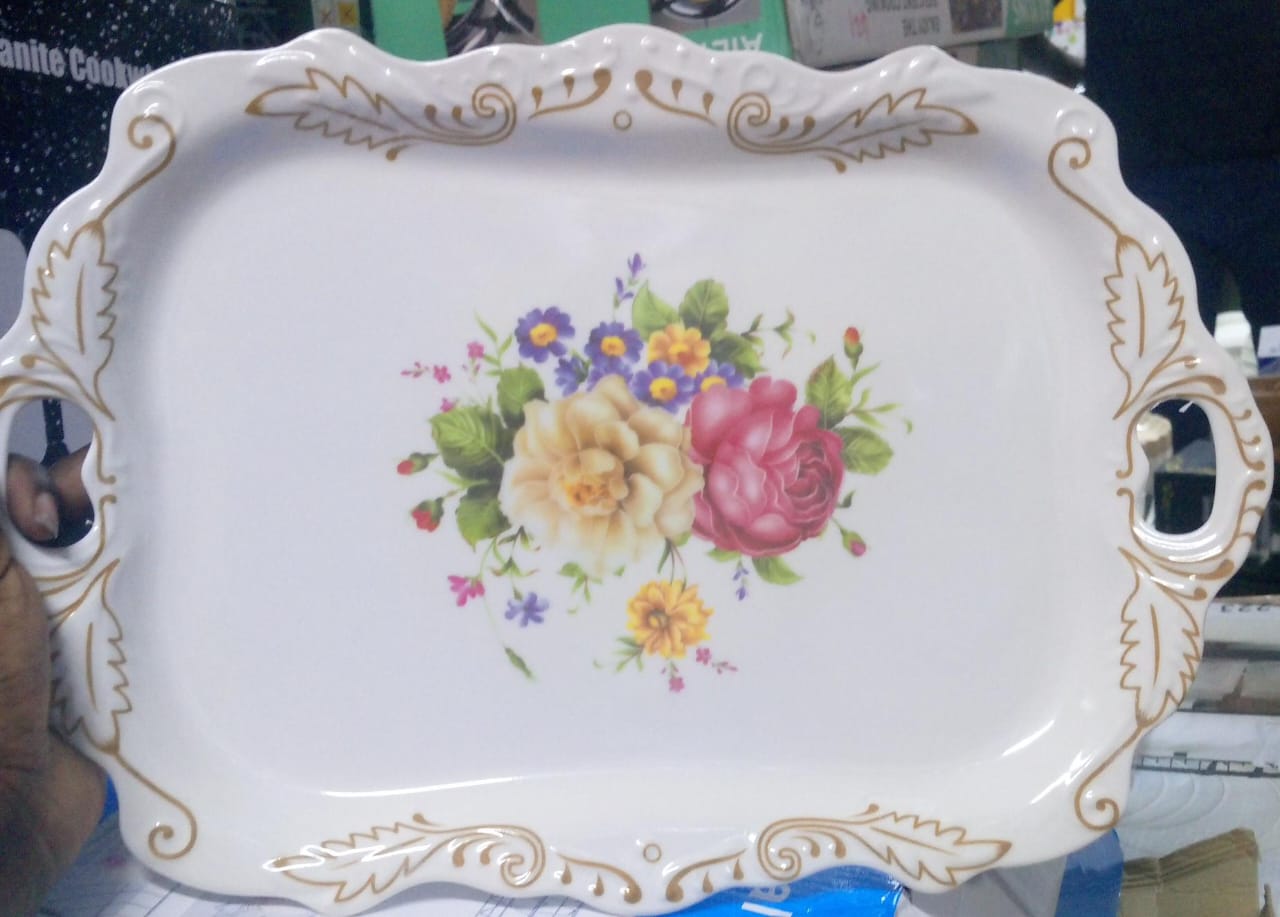 UNIQUE AND DURABLE 😋🎯Heavy kitchen Melamine Serving Tray 46x32cm