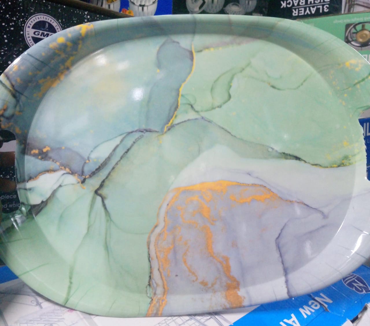 UNIQUE AND DURABLE 😋🎯Heavy kitchen Melamine Serving Tray 46x32cm