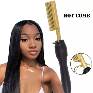 PROMOTION PRICE 🧜‍♀️🧜‍♂️ 2 In 1 Electric Hot Comb Hair Straighter/Curler Flat Iron for Natural Hair & Wigs