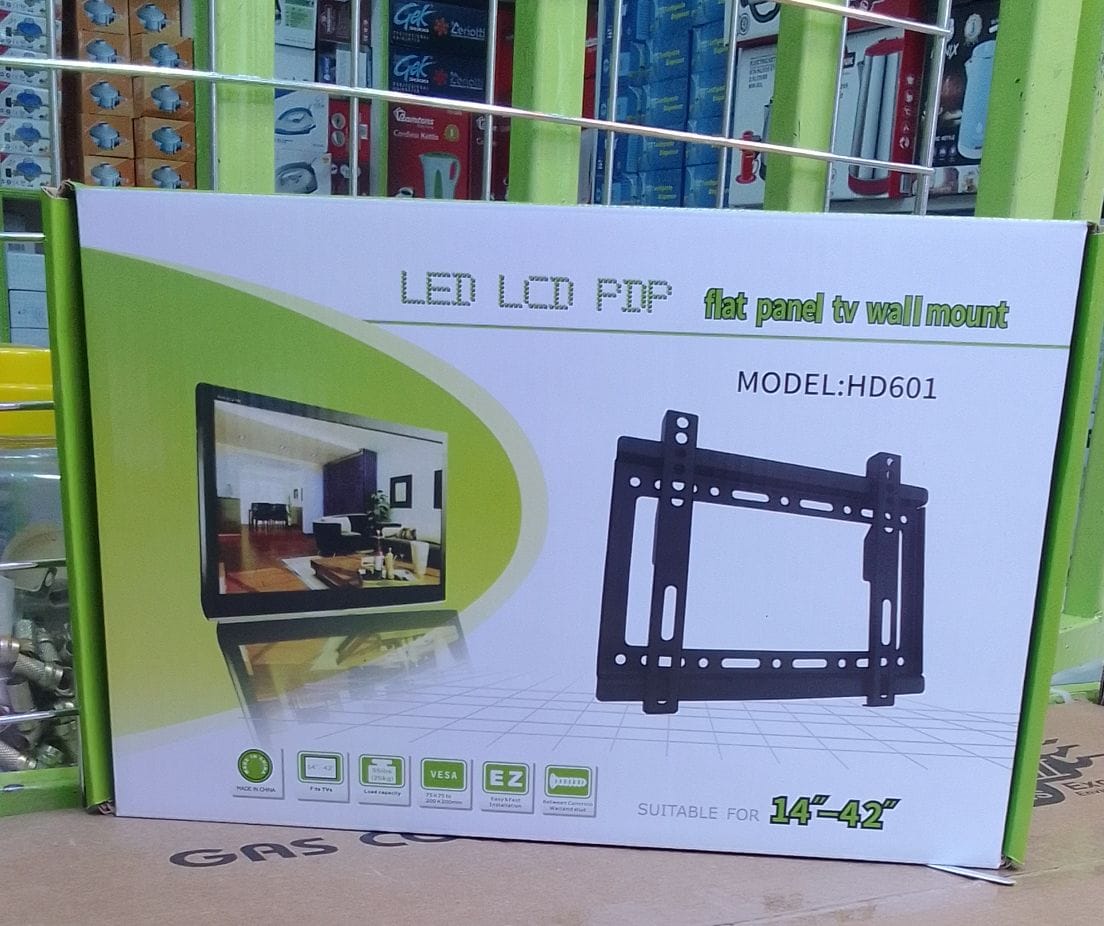 🥳🧚‍♀️114"-42" TV Flat Panel Wall Bracket Holder Black.Fits TVs 14"-42"
Load Capacity  25 KG
For Indoor/Outdoor use
All Hardware included.
Mounts to Wood, Concrete or Metal.
VESA Compiance:75*75mm,10