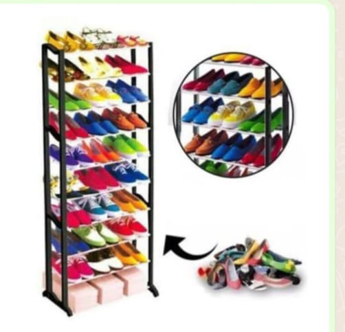 ▪️Maximize Space, Minimize Clutter!▪️☑️Amazing PORTABLE DISMANTABLE AMAZING Shoes Rack.- 💪 Sturdy & Durable Frame – Made with strong steel pipes & plastic connectors  
- 📏 Slim & Tall Design – Saves