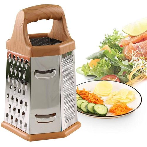 6-Sided Stainless Steel Multipurpose Grater and Slicer Ginger Cheese Cabbage Onion Potato Slicer Chopper Shredder Grater