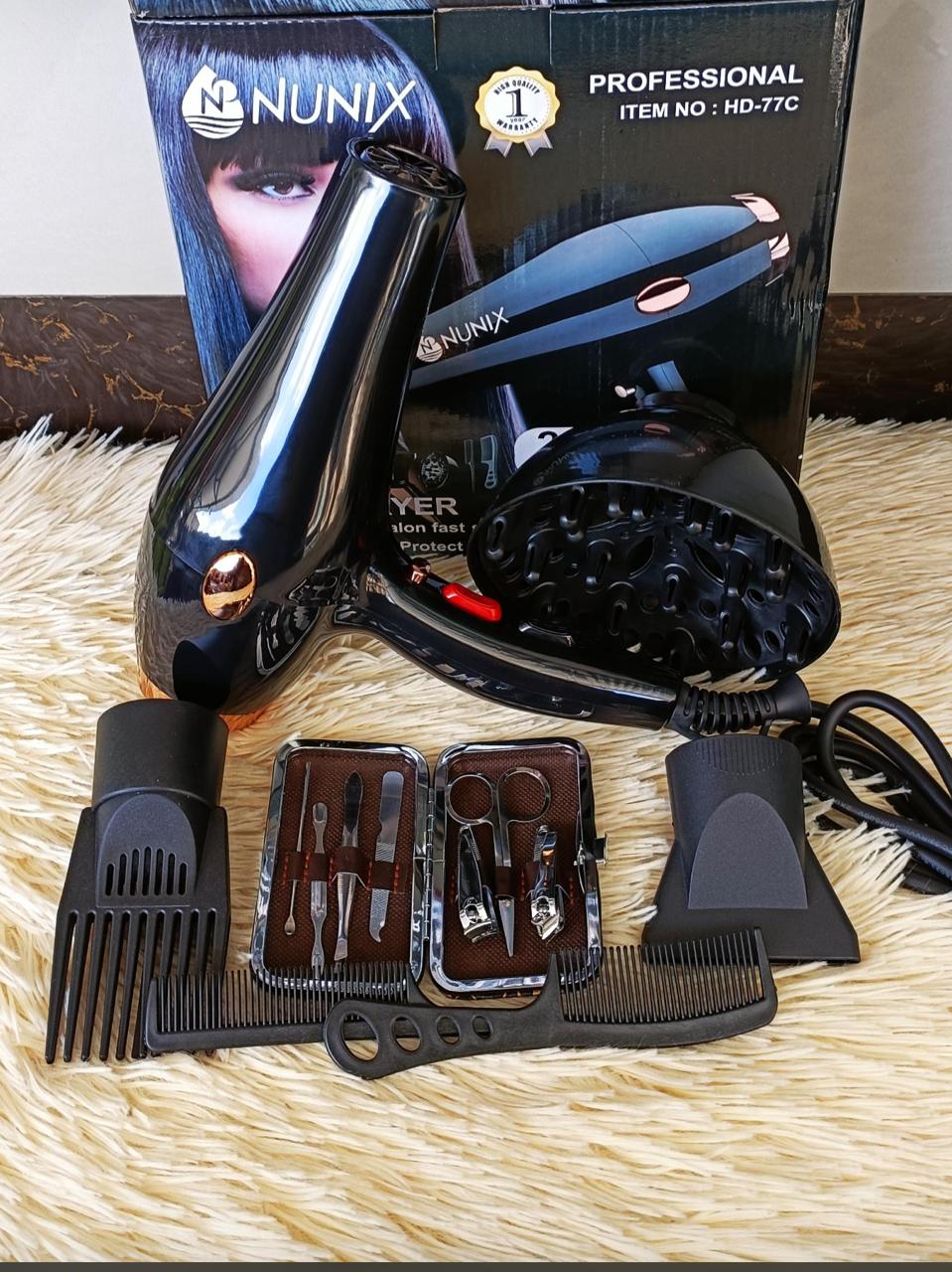 SHOP AT DISCOUNTED PRICES. 🥰🧜‍♂️Nunix 2400W Professional Blow Dry Machine Commercial Use.2400W Professional hair blow dryer for home or professional salon use Maximum wind force:3000 Cable length: A