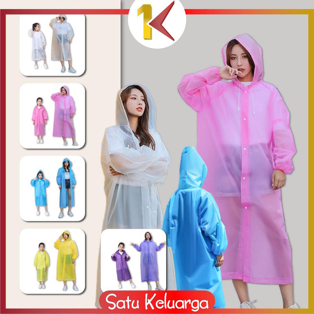 Long EVA Material Plastic Raincoat Waterproof Rain Coat Adults.Free SizeSafe & Eco-friendly - The rain poncho is made of an eco-friendly material (100% EVA), no plastic smell and no harmless, compared