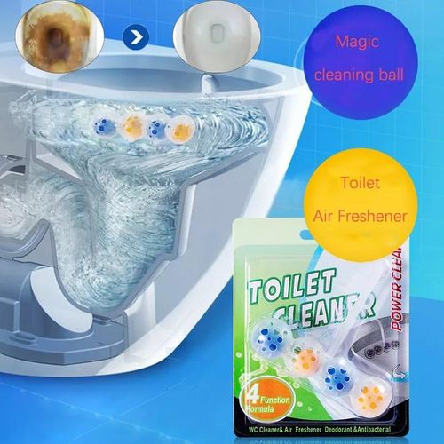 4 in 1Toilet magic cleaning balls 4pcs.Magic  Toilet Cleaner 4 in-1 Smell Eliminator & Toilet Rim Block features a unique hanger design that will lather quickly with every wash and automatically clean