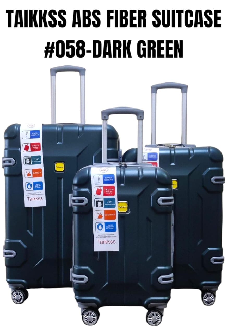 ❗ONLY AT KILIMALL ❗ 3-in-1 ABS FIBRE SUITCASES TAIKKS includes a large, a medium, and a small size. Durable ABS fibre,Scratch Resistant, Water Ressistant, 360 degrees Navigation,Durable, Elegant