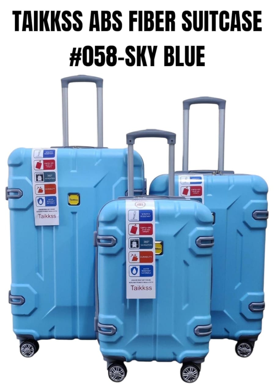 ❗ONLY AT KILIMALL ❗ 3-in-1 ABS FIBRE SUITCASES TAIKKS includes a large, a medium, and a small size. Durable ABS fibre,Scratch Resistant, Water Ressistant, 360 degrees Navigation,Durable, Elegant