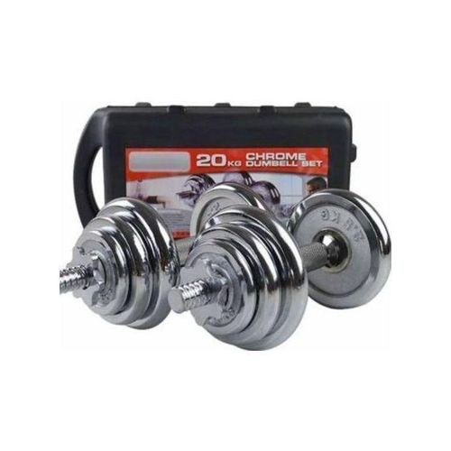💪NEW !! 10, 20 & 30 KGS CHROME ADJUSTABLE DUMBELLS TO BARBELL WEIGHT SET WITH CONNECTOR; upper body works outs & toning exercises; Attractive chrome Silver finish; Anti-Slip hand grip; PREMIUM