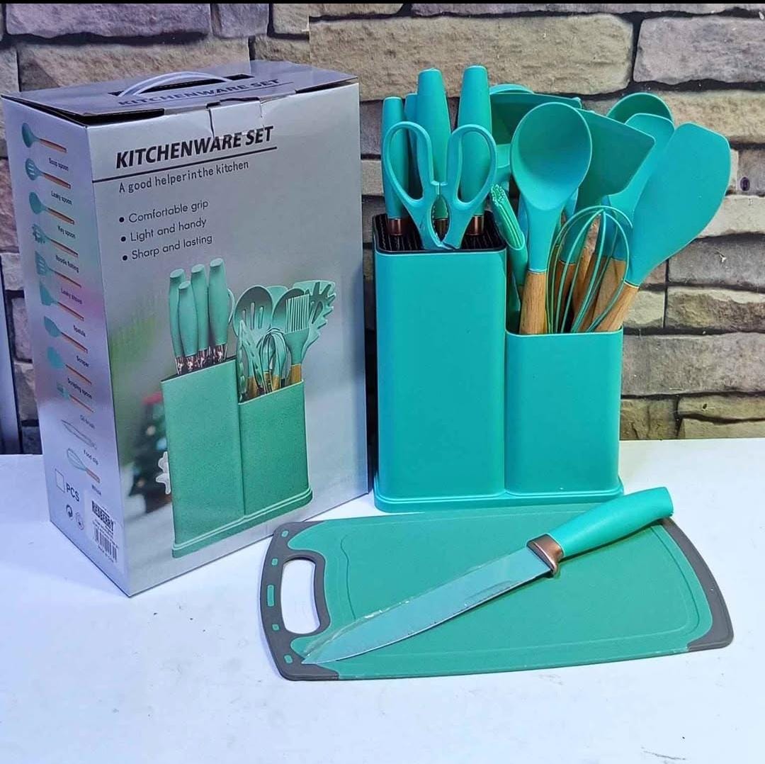 ❗CLEARANCE SALE❗19 Pieces Silicone Spoon Set Non-stick, Wooden Handles,Cooking Spoon Set Heat Resistant,Wooden handles,heat resistant up to 446℉ (230℃)