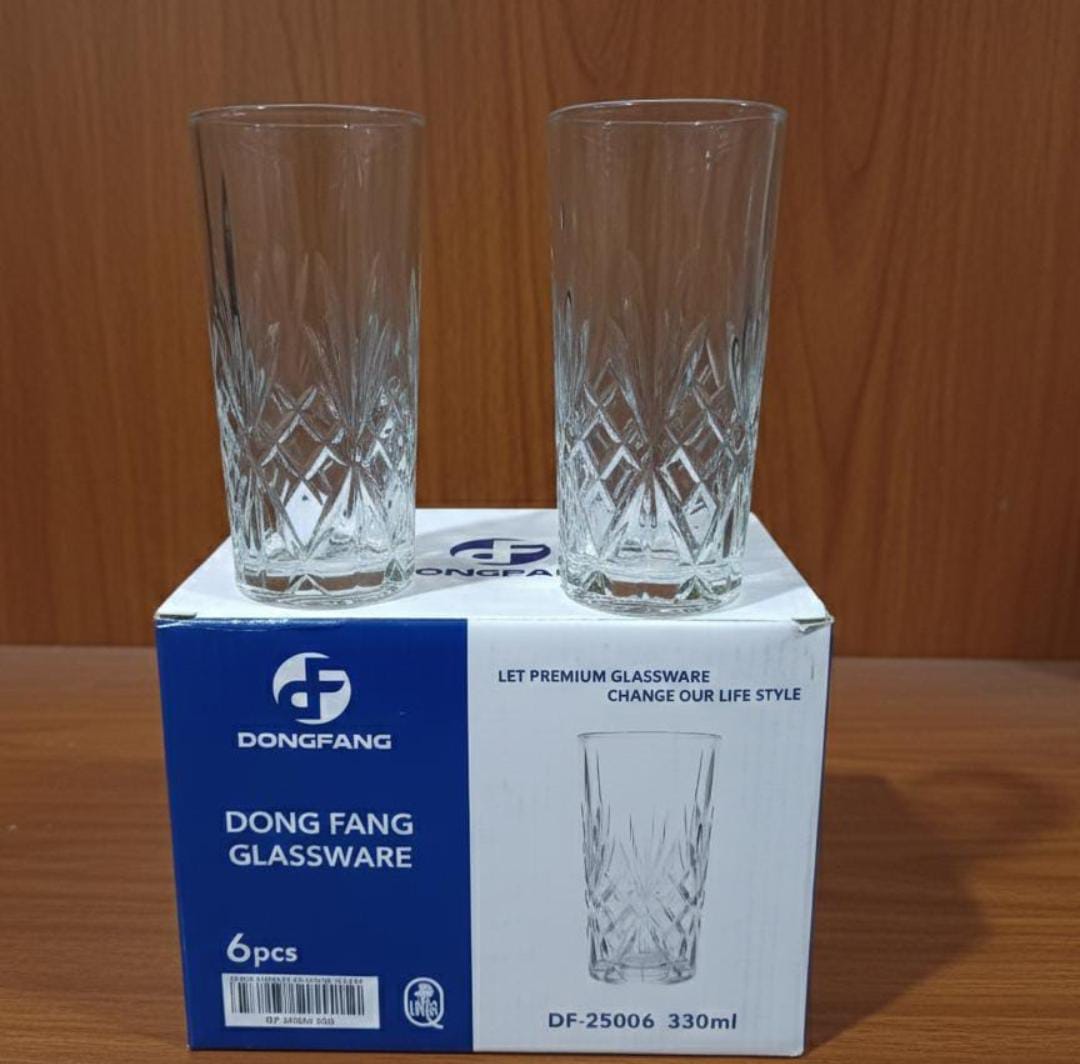 💥NEW IN!! 💥▶️ 6 PIECES 330 ML Vintage Cut Highball Glass;Luxurious wine glass set;Premium Glassware beautiful classic cut, with distinctive light reflective starburst detailing.