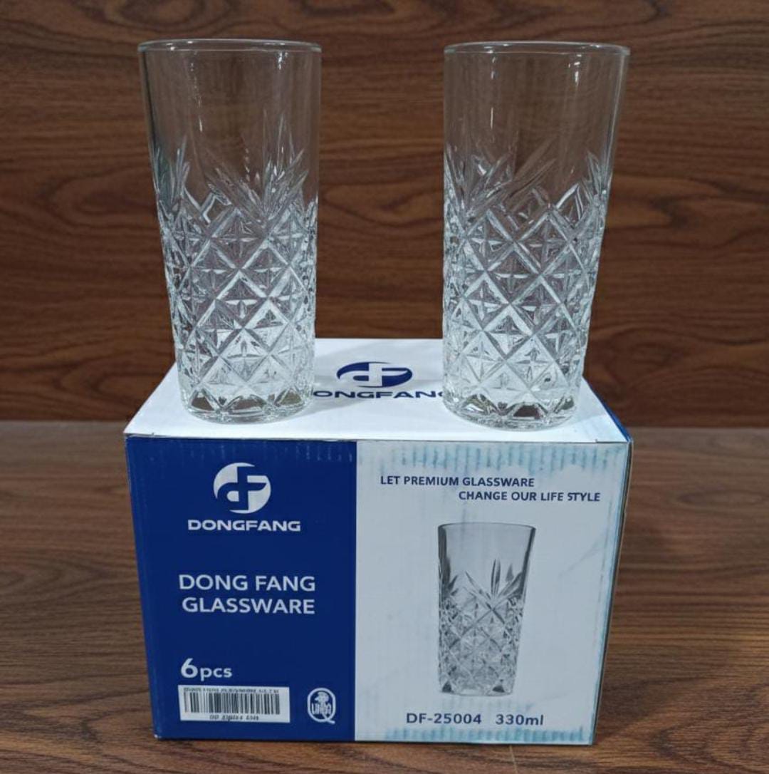 💥SALE !! 💥▶️ 6 PIECES 330 ML Vintage Cut Highball Glass;Luxurious wine glass set;Premium Glassware beautiful classic cut, with distinctive light reflective starburst detailing.
