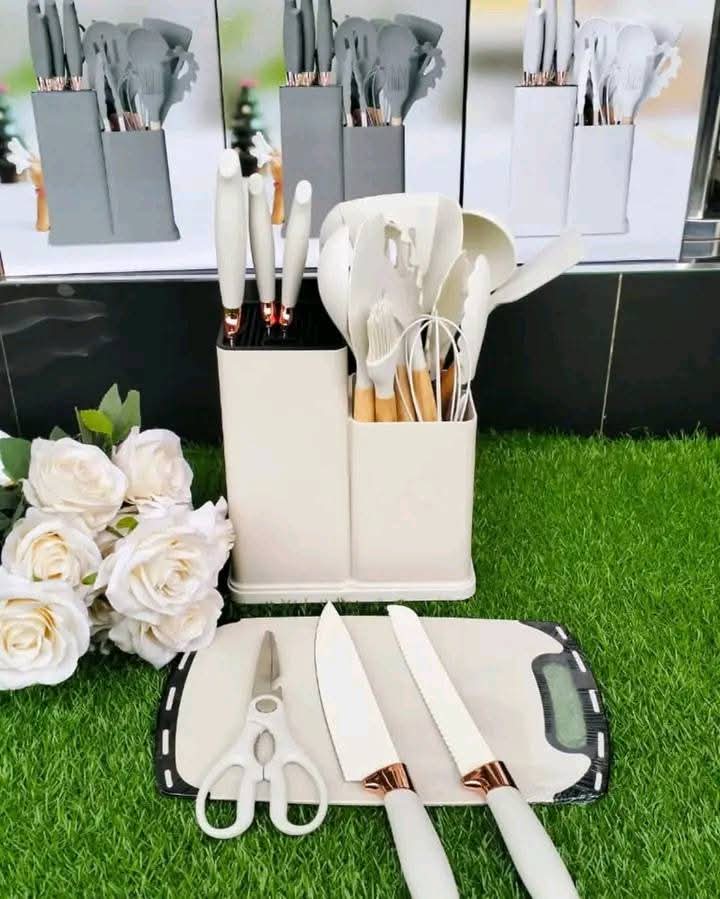 ❗CLEARANCE SALE❗19 Pieces Silicone Spoon Set Non-stick, Wooden Handles,Cooking Spoon Set Heat Resistant,Wooden handles,heat resistant up to 446℉ (230℃)