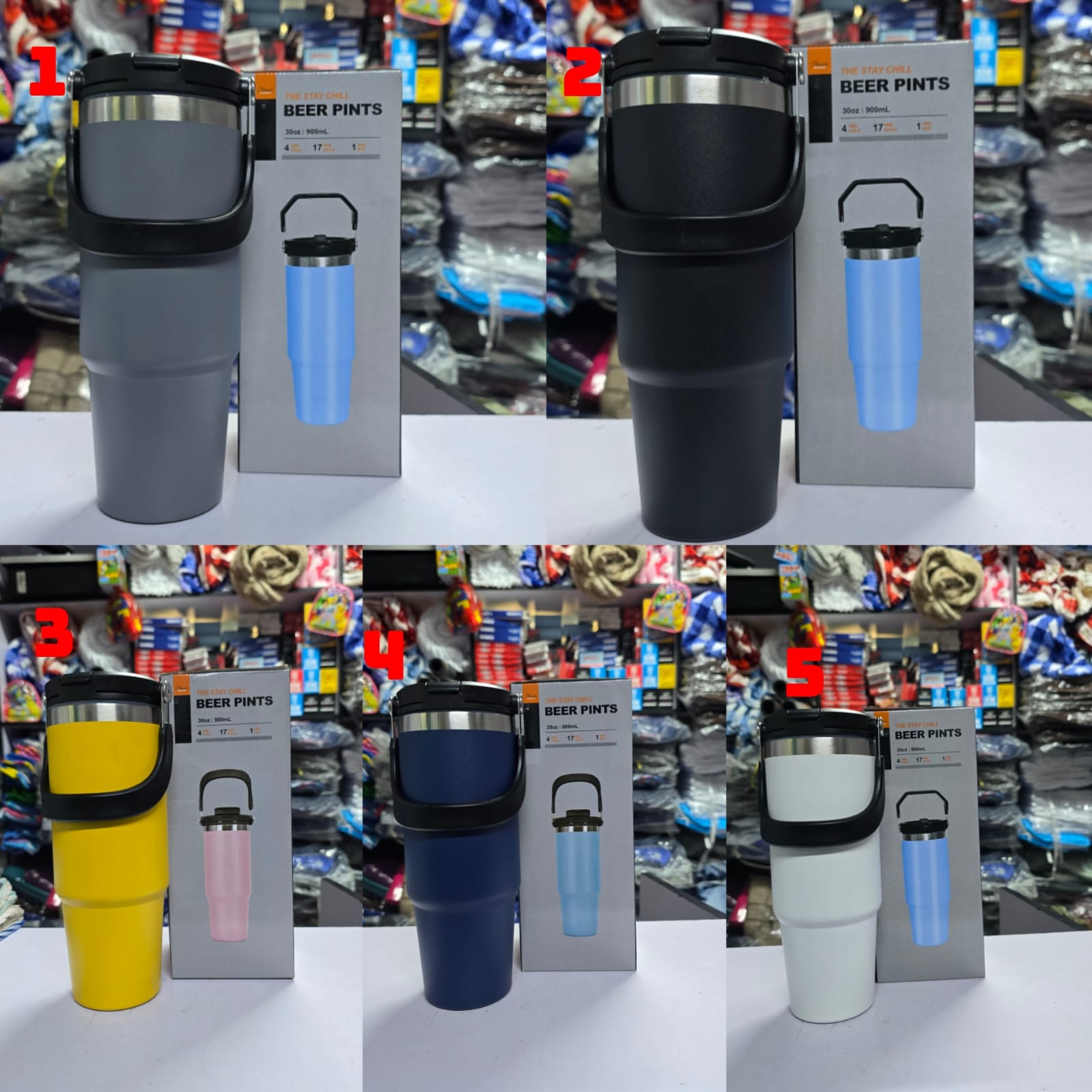 Double Wall Vacuum Insulated Travel Coffee Cups Stainless Steel 20oz 30oz Car Tumbler With Handle.