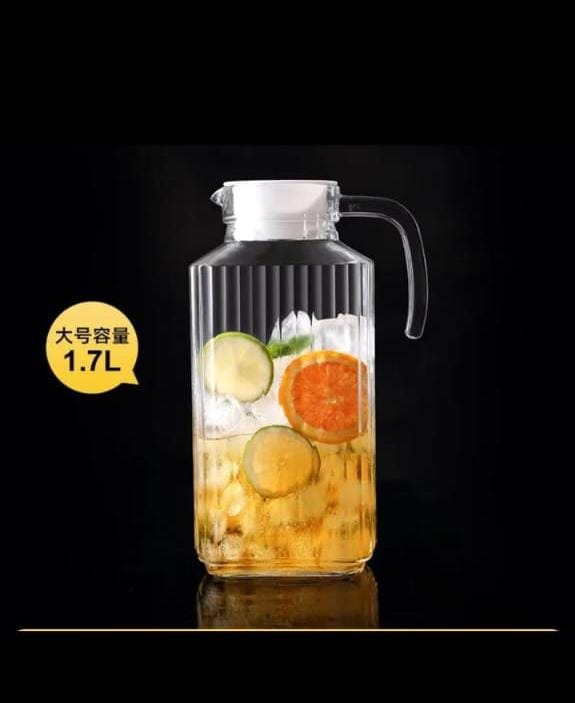 🤑🤑IRRESTIBLE SAVINGs🤑🤑Luminarc High Quality Juice Water Glass Jugs-Lids.Classic water shape is crafted with fire-polished rim. Machine-made using the latest technology to resemble the quality of h