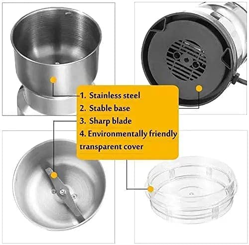 Nima Electric Grinder for Coffee and Dry Spices, 150-Watts Stainless Steel