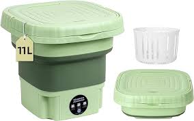 9LPortable Washing Machine,Mini Foldable Washer and Spin Dryer, Small Washer for Baby Clothes, Underwear or Small Items, Apartment, Dorm, Camping, RV Travel laundry (Green)