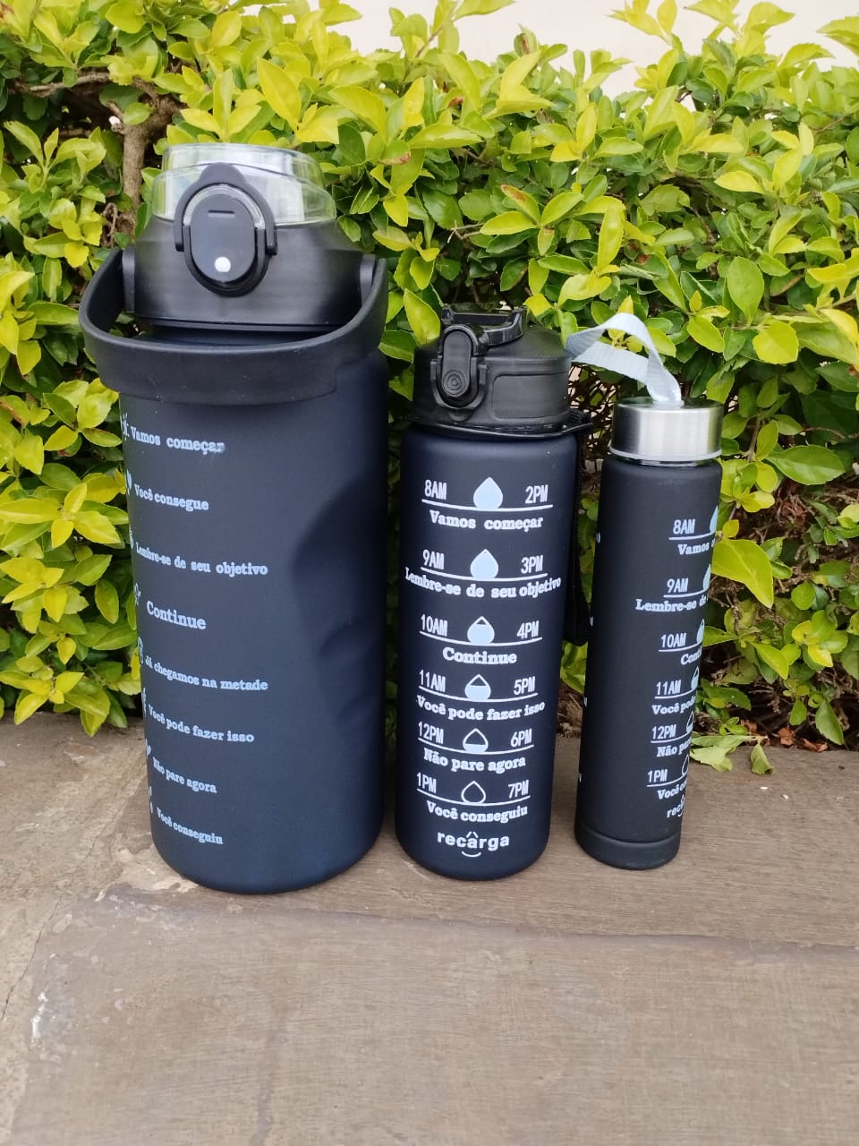 3-in-1 Set Water Bottle Motivational Sports Leakproof Bottle  capacity:3000ml,1600ml,900ml,500ml
