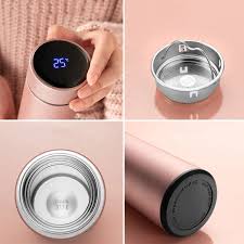 500ml Smart Thermos Water Bottle LED Digital Temperature Display  Stainless Steel Coffee Tea Thermal Mugs Intelligent Insulation Outdoor Car Creative Cups