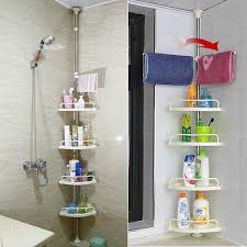 Multi Corner Shelf - No Tools 4 Tier Multi Use Corner Rack/ Shelf Holder Shelves Adjustable Storage Space Saver Organizer Bathroom, Toilet, Kitchen
