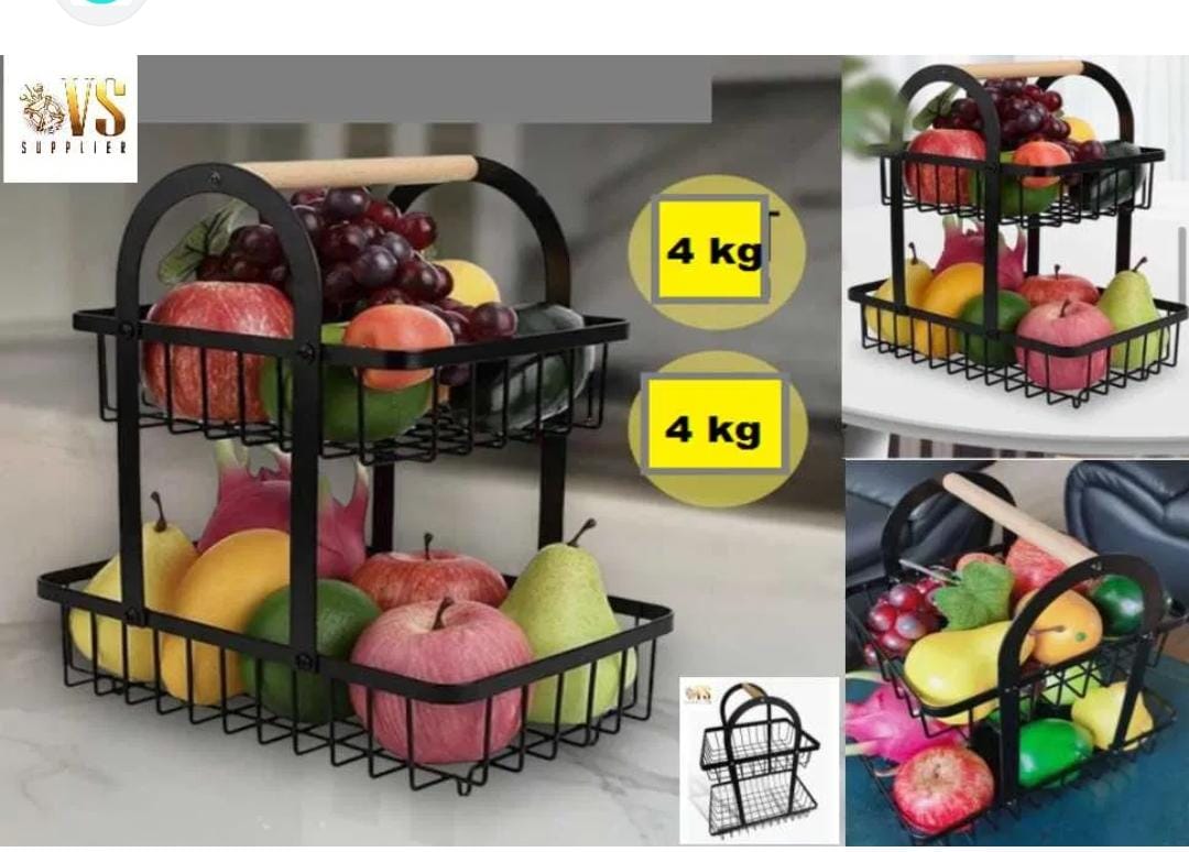 2 Tier Fruit Basket, Detachable Fruit Basket Bowl for Kitchen, Kitchen Storage Counter