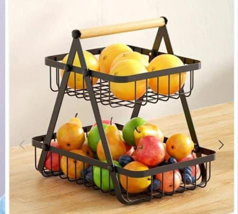 2 Tier Fruit Basket, Detachable Fruit Basket Bowl for Kitchen, Kitchen Storage Counter