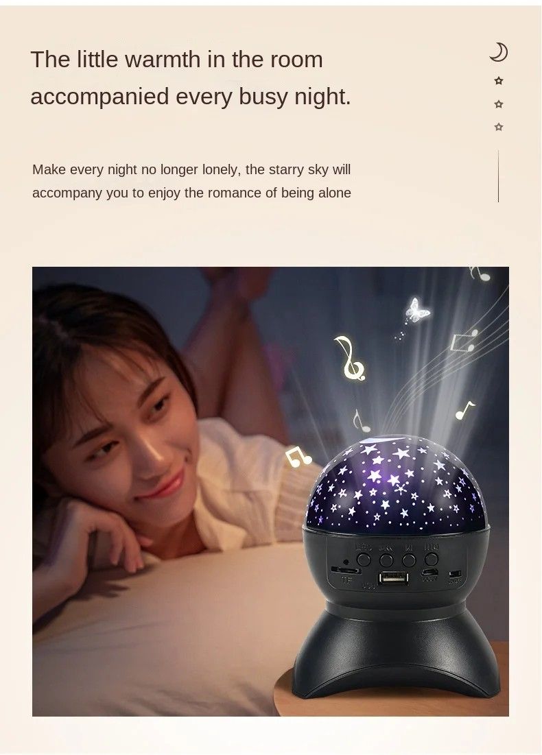 Star Projector Night Light with Remote Control/Timer Function/Built-in Music, LED Projector Light with  Lighting Modes for Kid Adult Bedroom/Room Decor/Party/Gift