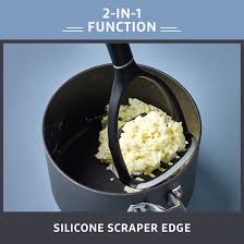 Potato Masher Silicone Food Masher Fruit Ricer Crusher Avocado Masher Cooking Kitchen Gadget Smasher Hand Tools for Vegetables Fruits Bean Food Grey