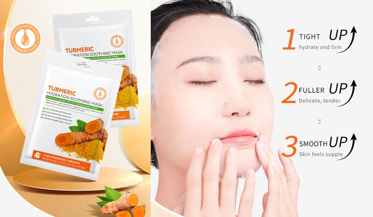 6pcs Super Moisturising Turmeric Face Mask, Sheet Mask Skincare For Acne, Dark Spots And Wrinkles, Skincare For Cleanse Face, Shrink Pores And Nourishing Skin And Oil Balance