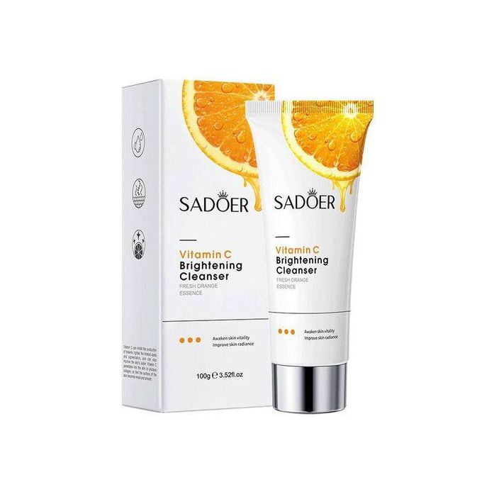 SADOER 7 In 1 Vitamin C Skin Care Set, Skincare Routine Set, Facial Skin Care Products, Skincare Gift Set With Serum, Soap, Cleanser, Cream, Lipbalm And 2 Mask, Anti-Aging Skin Care Kit For Firming &