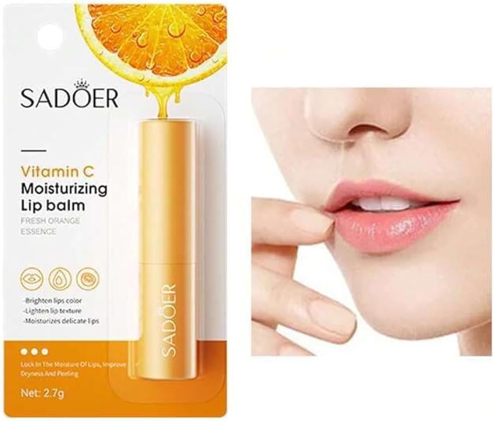 SADOER 7 In 1 Vitamin C Skin Care Set, Skincare Routine Set, Facial Skin Care Products, Skincare Gift Set With Serum, Soap, Cleanser, Cream, Lipbalm And 2 Mask, Anti-Aging Skin Care Kit For Firming &