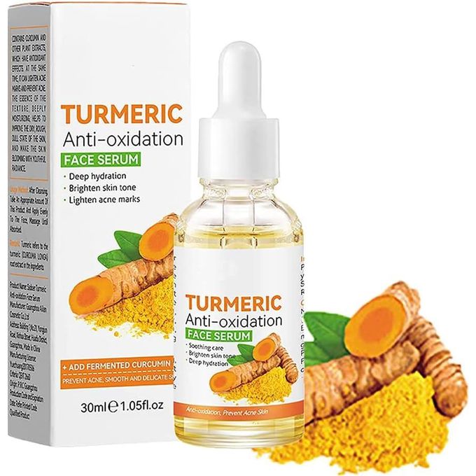 SADOER Turmeric Anti-Oxidation Face Serum Set + Tumeric Cleanser Help Improve The Complexion And Moisturize The Skin, Minimizing The Appearance Of Fine Lines And Deep Wrinkles And Fading Dark Spots