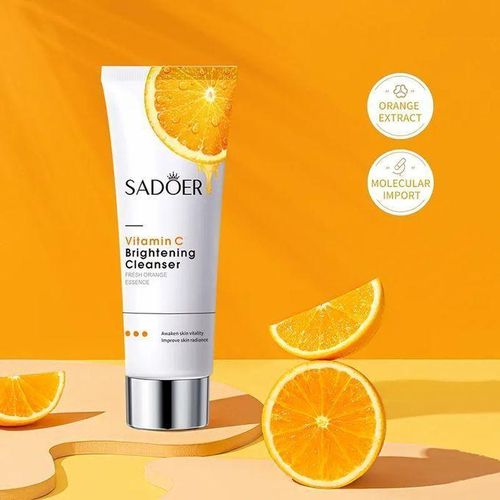 SADOER Moisturizing 5Pcs Vitamin C Nourishing And Skin Glowing Skin Care Set: Face Cream + Serum + 2 Face Masks + Face Cleanser For Treating Dark Spots, Anti-wrinkles, Smoothening Face & Improving Ski