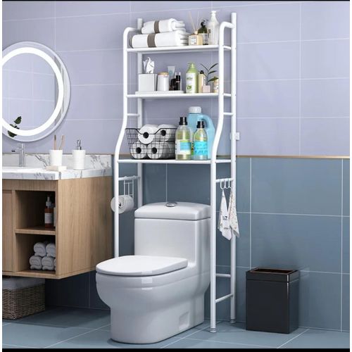 Metallic toilet organizer stand