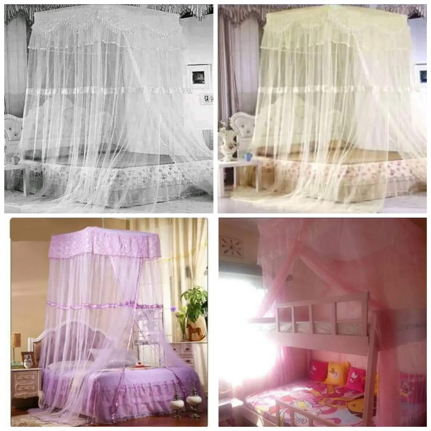 Square top double decker mosquito net