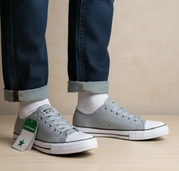 Premium Synthetic Leather Low-Top Canvas Sneakers - Durable Men’s Casual Court Shoes with Reinforced Rubber Toe