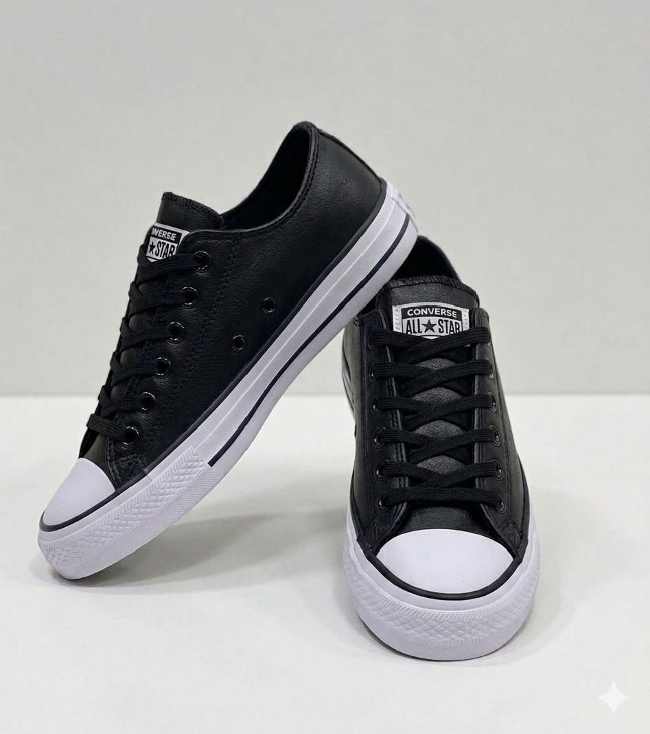 Premium Synthetic Leather Low-Top Canvas Sneakers - Durable Men’s Casual Court Shoes with Reinforced Rubber Toe