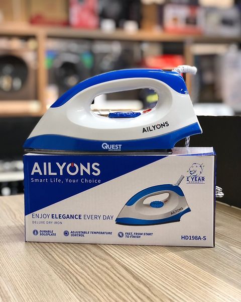 Dry Iron Box - HD198A - White & Blue Steamers Irons