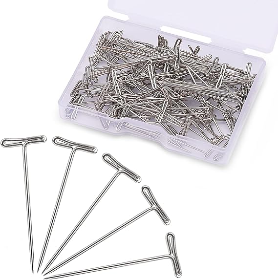 12Pcs Mixed Size Metal Wig T-Pins