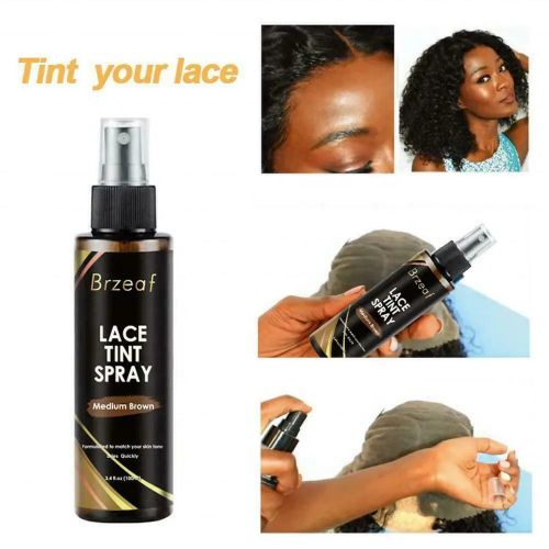 Brzeaf Medium Brown Lace Tint Spray For Wigs - 100ml