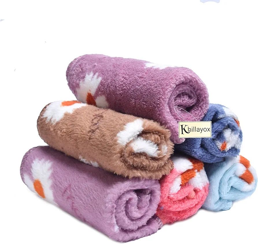 5pc Coral Fleece Square Soft Absorbent cloth, Wipe Hand Towel, kids wash cloth, Household Small Square Kitchen Cleaning Cloth, kitchen towel, cleaning cloth Rag Random Color 30x30cm