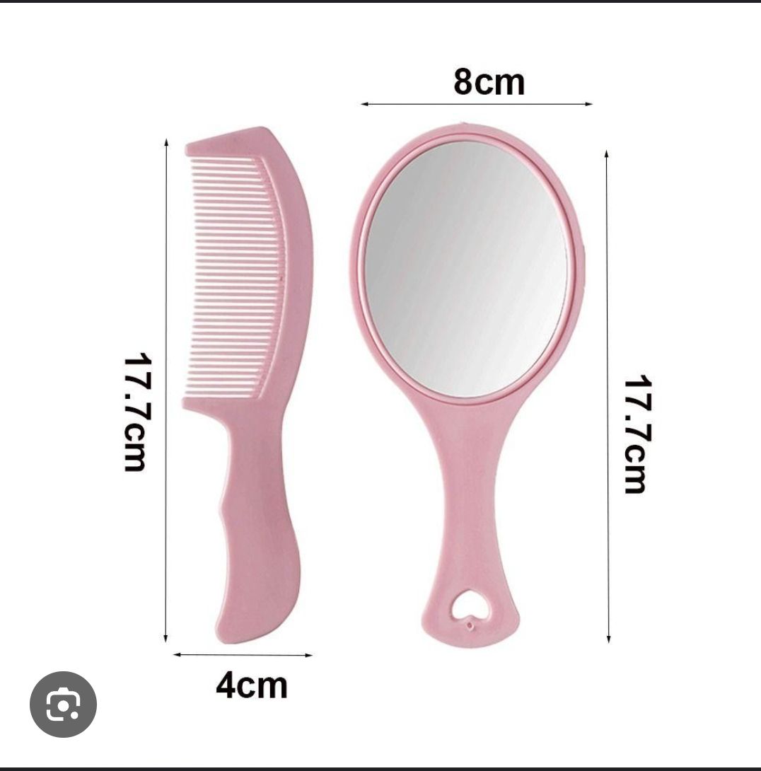 Hand mirror comb set, detangling hair brush, make-up mirror, Cute 2 in 1 mirror comb set, creative Comb and mirror set for girls, multi-design baby comb set