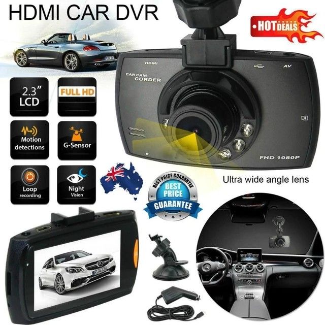 1080P Hd Car Dvr Dash Camera Video Recorder Built-in Lithium-ion Rechargeable Battery LCD Screen G-Sensor Technology Wide-Angle Lens Easy Installation Audio Recording Dash Camera