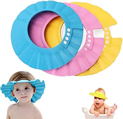 Baby Shower Soft Cap Children Ear Protection Shampoo Caps Wash Hat For Kids Adjustable Protect Head Cover Bathing Accessories