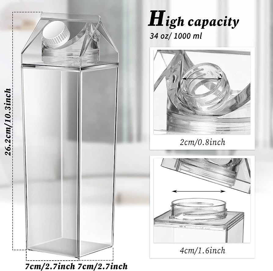 1L acrylic fridge bottle with tight duo lid