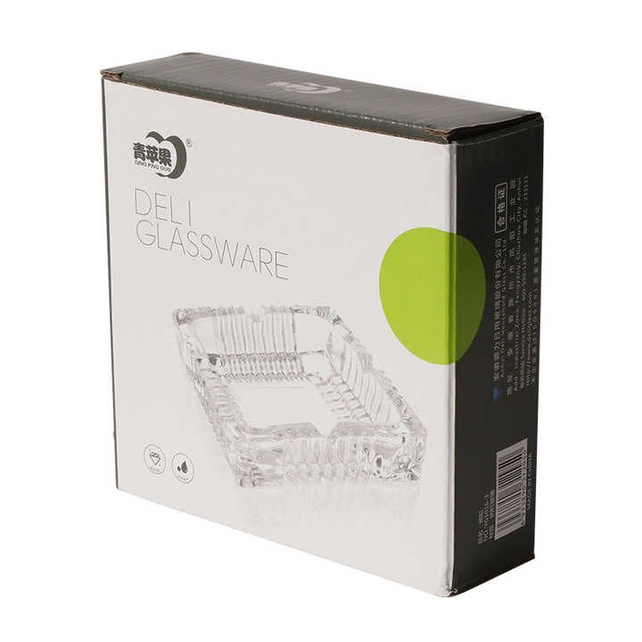 7inch Crystal Clear Glass Ashtray 7" Square Heavy-Duty Crystal Cigar & Cigarette Ashtray for Home, Bar, or Outdoor Use