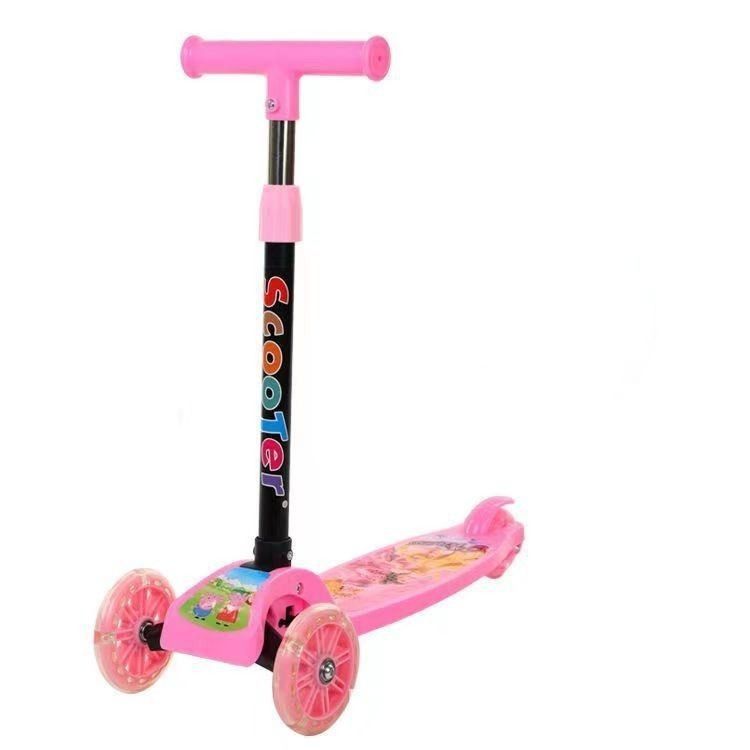 Mini kids Kick Scooter with LED Wheels Adjustable Height Foldable Outdoor Toys Push Kids Scooter